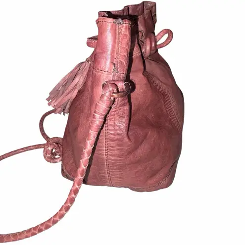 Civico 9 Brown Leather Studded Bucket Bag Purse