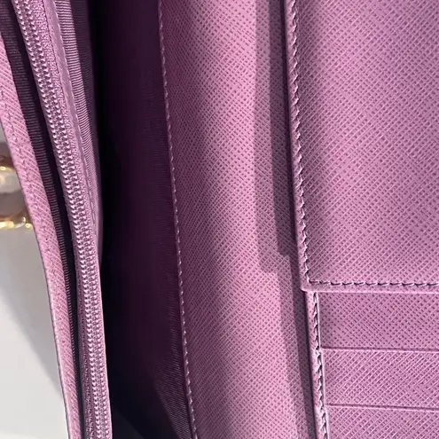 Salvatore Ferragamo Auth Long Wallet Pink Leather/Goldtone with Chain