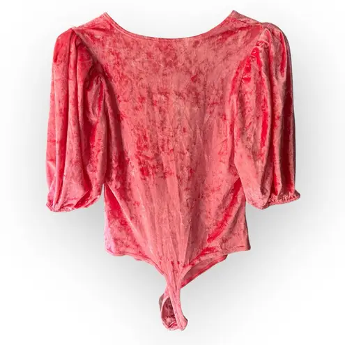 Free People NWT  Intimately Don’t You Wish Pink Velvet Bodysuit in Pink Phenom
