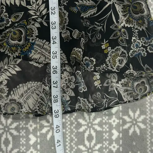 Bailey 44 Viola Floral Ruffle Chiffon Minidress Black Multi Size 6