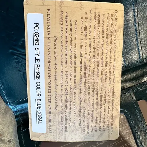 Patricia Nash -Chauny-Satchel Crossbody-Blue Coral-Tooled Leather-Purse & Wallet