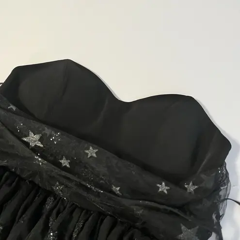 Lirika Matoshi Sz XL Teuta Tulle Dress Star Embellished in Black