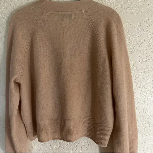 Filoro Pointelle Heart 2 Ply 100% Cashmere Cardigan Honey Size Small Swe… Tan