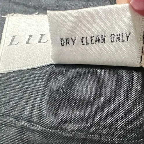 Lillie Rubin Maxi Dress Womens 8 Black Embroidered Beaded Evening Gown Formal