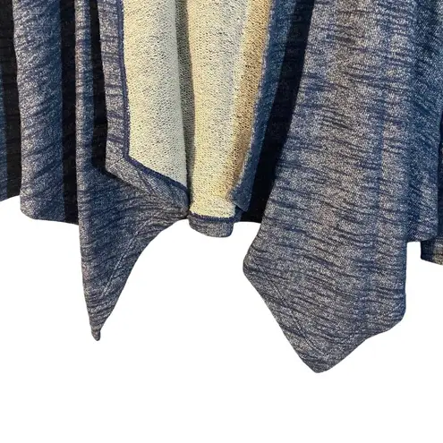 NYDJ Heathered Blue Hooded Opened Waterfall Draped Jacket Women Sz XS