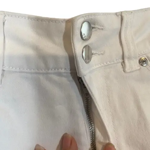 Tahari White Raw Hem Fringe Ankle Skinny Classic Denim Jeans Women Sz 6