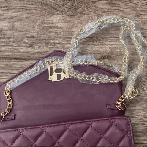 Badgley Mischka NWT convertible Crossbody Purse Bag w/Diamond Quilting; Plum