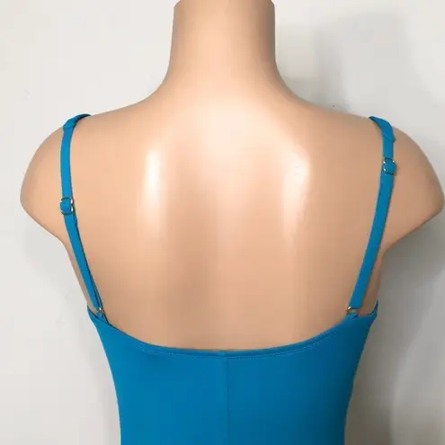 Liz Claiborne New  teal ruched swimsuit.