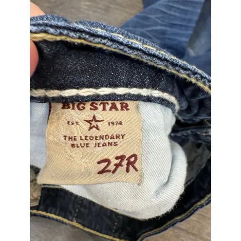 Big star  Jeans Womens Size 27R Blue Denim Nico Straight Embroidered Low Rise