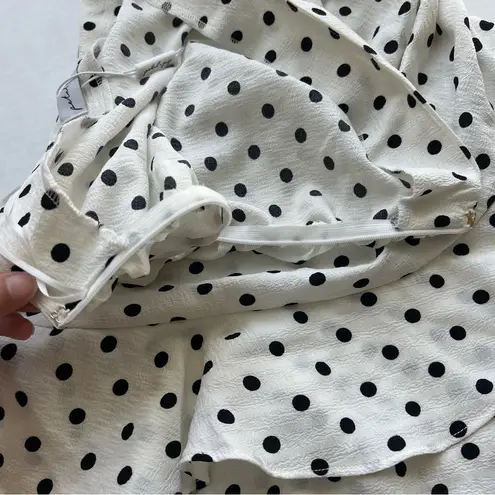 Petal and Pup NWT Tegan ruffle mini skirt polka dots size 12 white black