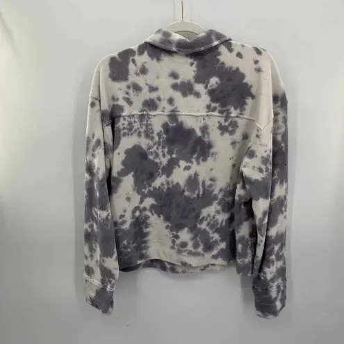 t.la Anthropologie Button Front Sweater Womens Medium White Blue Tie Dye Cotton