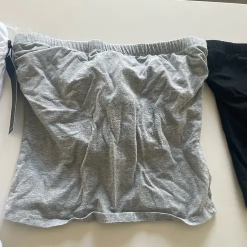 NWT MixMatchy Women White Elasticized Basic Tube Top 3 Pack Size Large