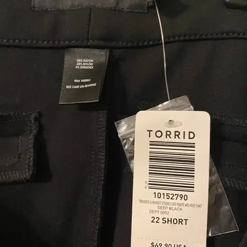 Torrid New NWT  Studio Slim Boot Luxe Pointe Mid-Rise Trouser Size 22 Short - Image 4