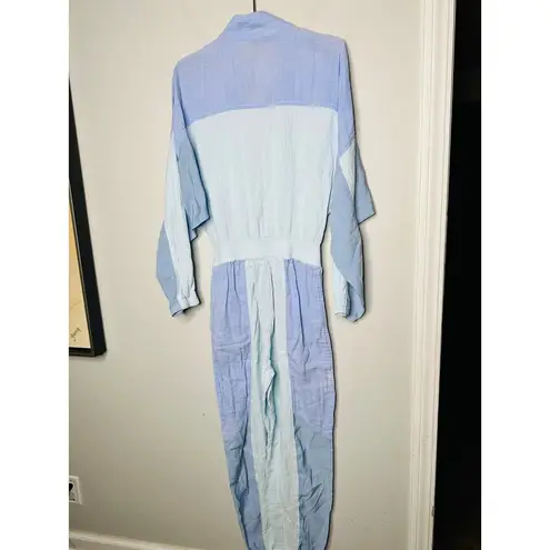 PARADISED Blue 100% Cotton Long Sleeve Tracksuit Kelsey Jumpsuit Size Medium