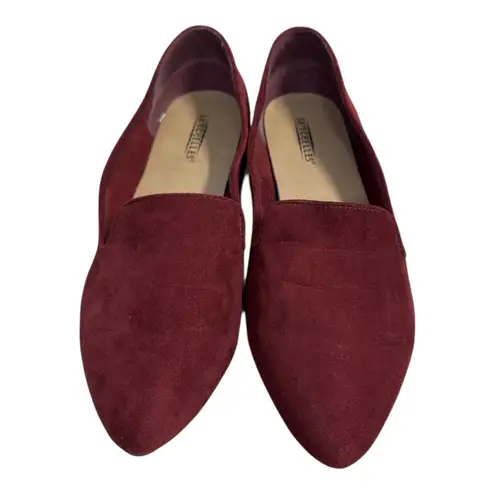 Seychelles Burgundy Maroon Suede Pointed Toe Flats Size 10 W Women’s Slip On