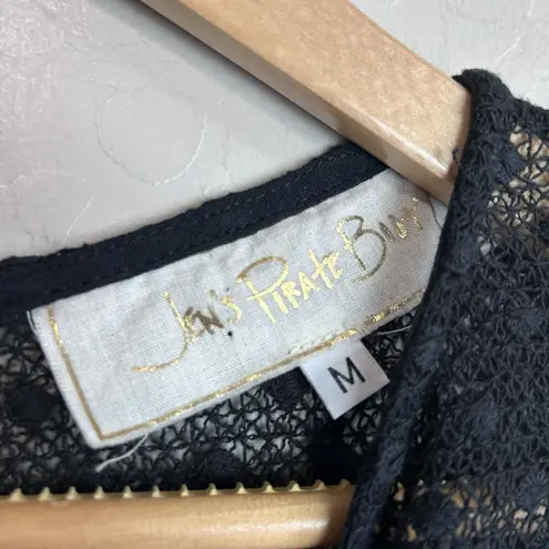 Jen's Pirate Booty Dress Womens M Black Sagrada Rising Sun Midi Whimsygoth