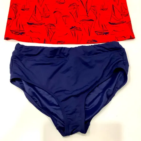 So NICE swim tankini top w/ bottom 🏖️🏝️ Red Size 18