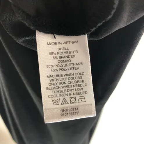 MSK Faux Leather Trim Belted Midi Dress Short Sleeve Goth Black MP Size undefined