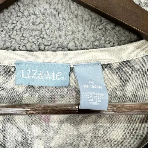 Liz & me cardigan womens 1X geometric rhinestone jewel button whimsigoth artsy Purple