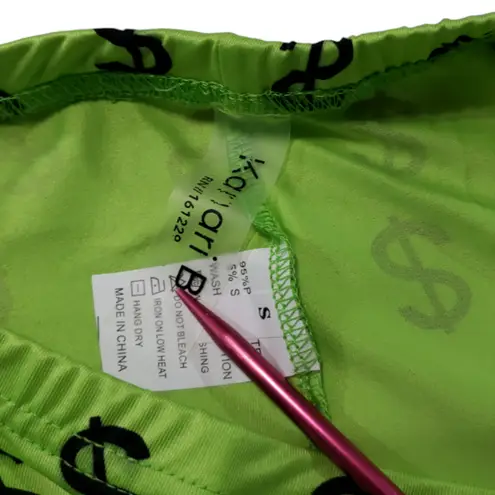 Kanari B. Dollar Sign Pants Size Small By Women's Money Sign Leggings Cash Green With Black Dollar Signs Printed Money Sign Print
