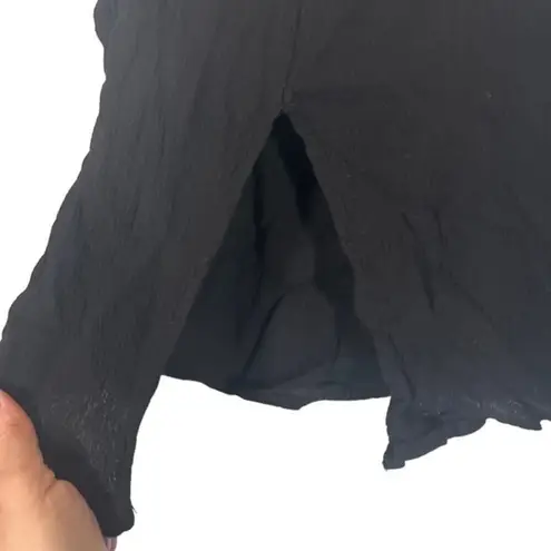 Contempo Black Lace Detail Sleeveless Split Back Scoop Neck Crop Top Women Sz M