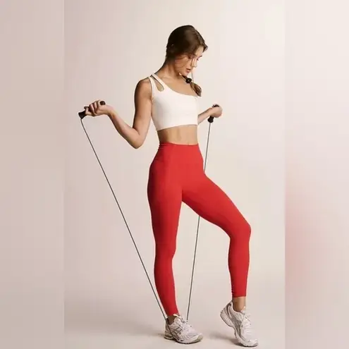 Free People Never Better 7/8 Length Leggings NWOT Red Size L