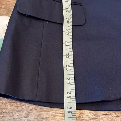 J. Crew Womens Cotton Blend Notch Lapel Long Sleeves Blazer Navy Blue Size 6
