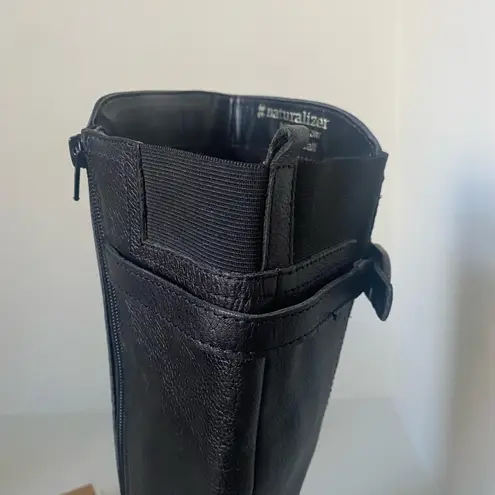 Naturalizer Naturalized Jennings Black Knee- High Leather Boots Wide Calf Size 6.5