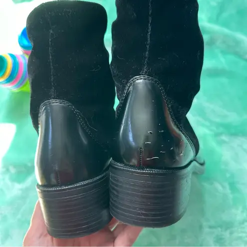 ZARA  Basic Collection Contrast Velvet Ankle Boots in Black Size EU 40