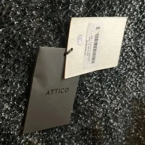 The Attico Woven Long Sleeve Blouse Black size 8 Size M