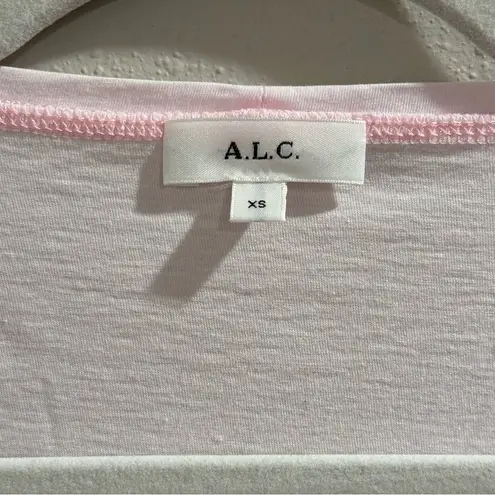 ALC Frank A.L.C. Pale Pink Rumi Tee Scoop Neck Puffed Sleeve Slim Fit Cotton Size XS