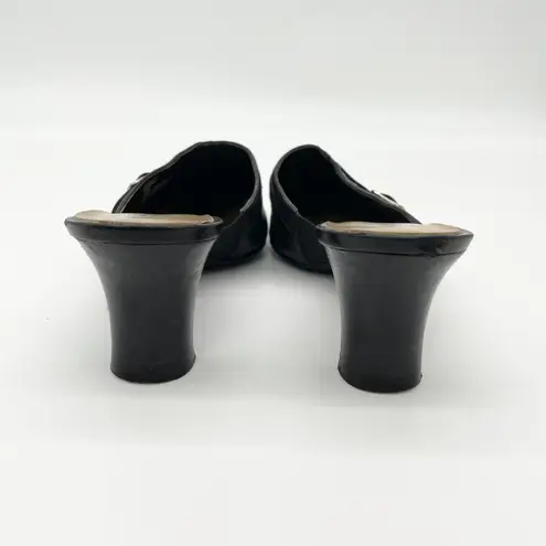 Naturalizer Womens Hydrant Mules 7.5 Buckle Pumps Leather Minimal Timeless Chic