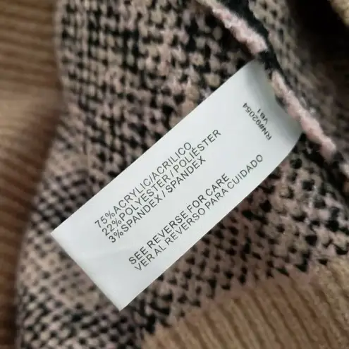 By Design Leopard Print Ivory Rose Knit Crewneck Pullover Sweater Tan Size XL