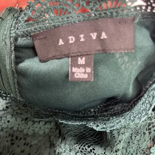 Adiva Vintage Inspired Elegant Emerald Green Lace Sleeveless Top Women’s Medium