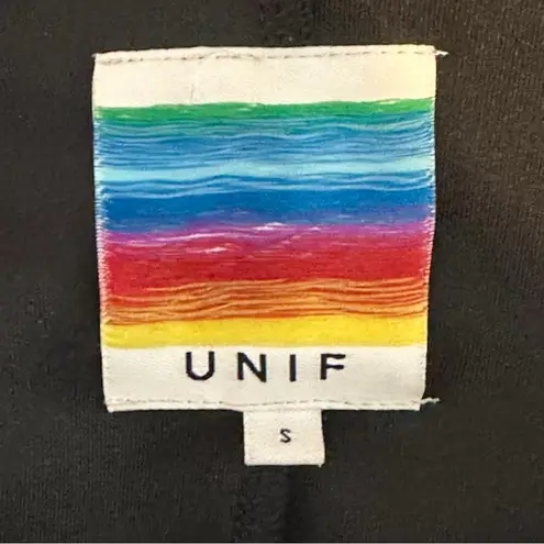 Unif Romy Dress Black Feather Trim Mini Small