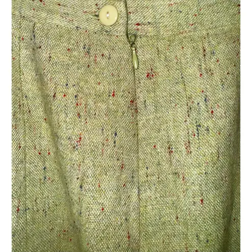 Vintage Idea Wool Blend Tweed Green Skirt Women 4 Warm Preppy Librarian Academia