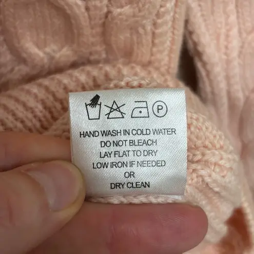 Amour Vert 100% Wool Cable Knit Sweater in Blush Pink - Size XS