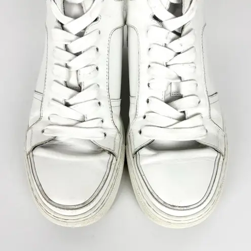 Zadig & Voltaire High Top Flash Sneaker White Lightning Lace Up Leather Size 36