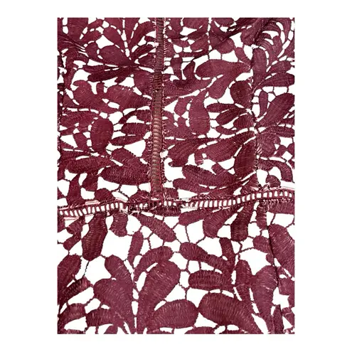 Angel Biba Angel Biba Burgundy Ombre Lace Cut-Out Overlay Dress Size 8