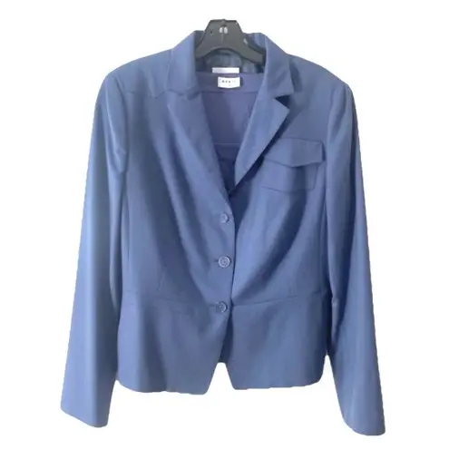 Akris Punto Akris Wool Blazer Suit Coat Jacket Slate Blue Women’s 12 Luxury Career Old Money