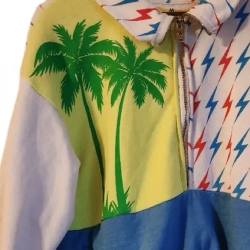 Aviator Nation Palm Tree Tropical Quarter Zip Sweatshirt NWT RARE oversized