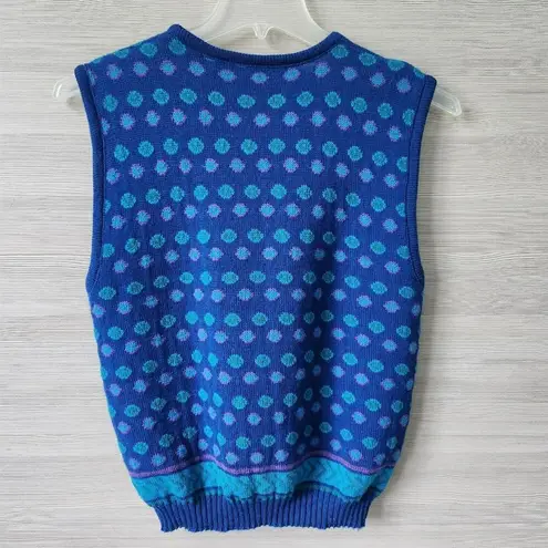 Pendleton Sweater Vest Womens Medium Wool Polka Dot Blend Golf Pullover Vintage