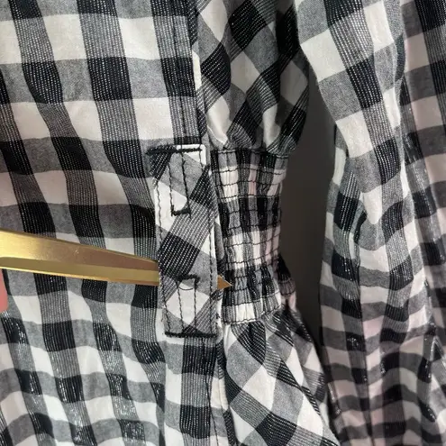 COOGI Shirt Dress Size Large Buffalo Check Plaid W&B Silver Logo Zippers Checked