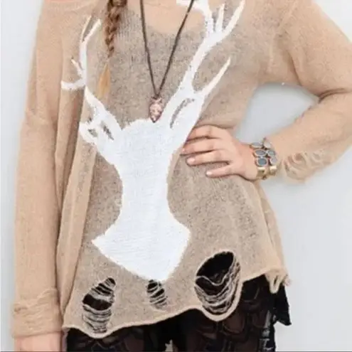 Wildfox  White Label Lennon Deer Sweater