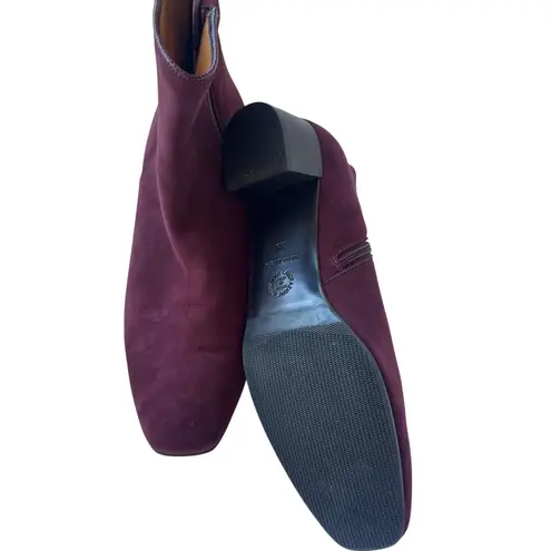 Eliot Zed London Suede Ankle Boots – Burgundy, Made in Italy (Size 39) USA 8.5 Red