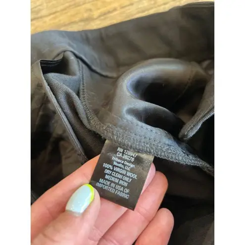 Nili Lotan Ella Pleated Virgin Wool Shorts Black Womens Size 2