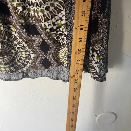 Westbound Womens XL Tank Top Black White Brown Bohemian Whimsigoth Grunge