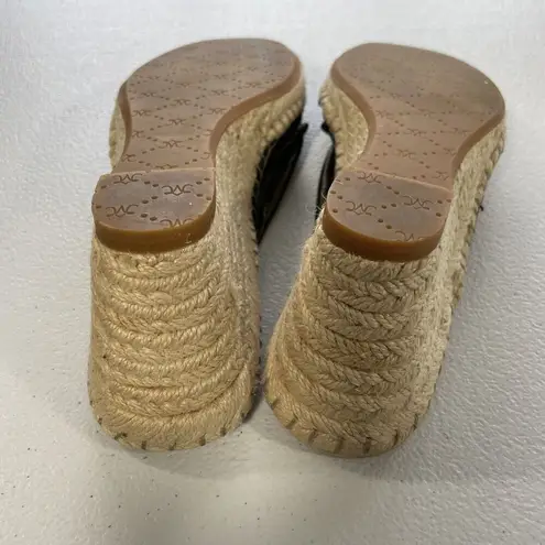 Johnston & Murphy Pewter Metallic Suede Espadrille Wedge Sandals Womens Size 8M