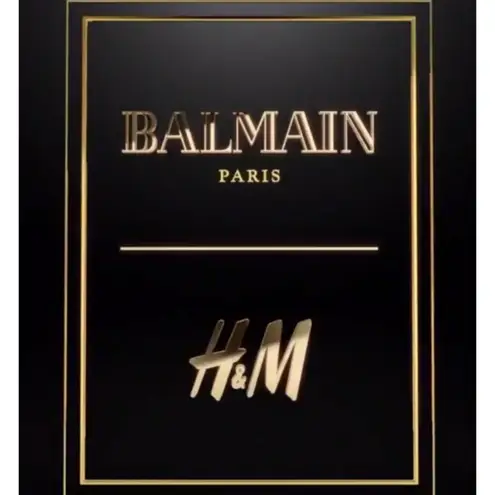 Balmain NWT x H&M Silk Jacquard High Mock Neck Padded Shoulder Blouse in Pink