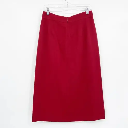 ALC Frank A.L.C. Sydney Slit Midi Skirt Red Buttons